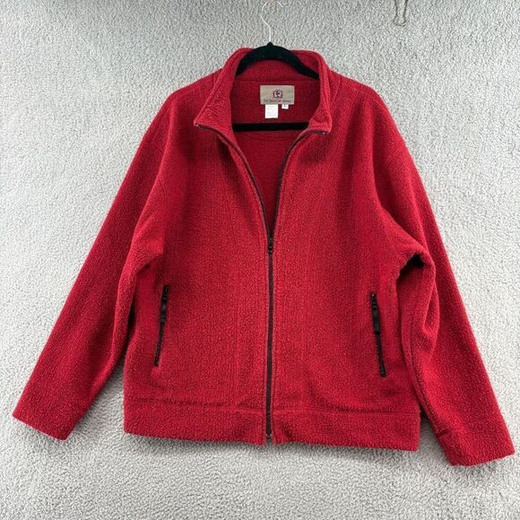 The Territory Ahead Men Full Zip Sweater L Red Side Pockets Cardigan Casual - Picture 4 of 8